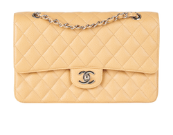 Medium Double Classic Flap, Caviar, Beige, 11216516, AC/E/B, 3*